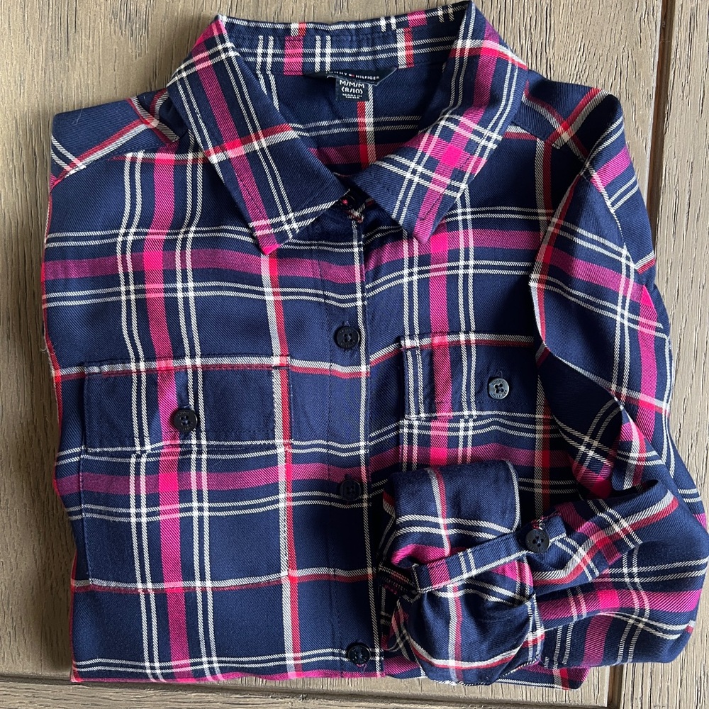 Tommy Hilfiger Plaid Shirt - Girls Size 8-10